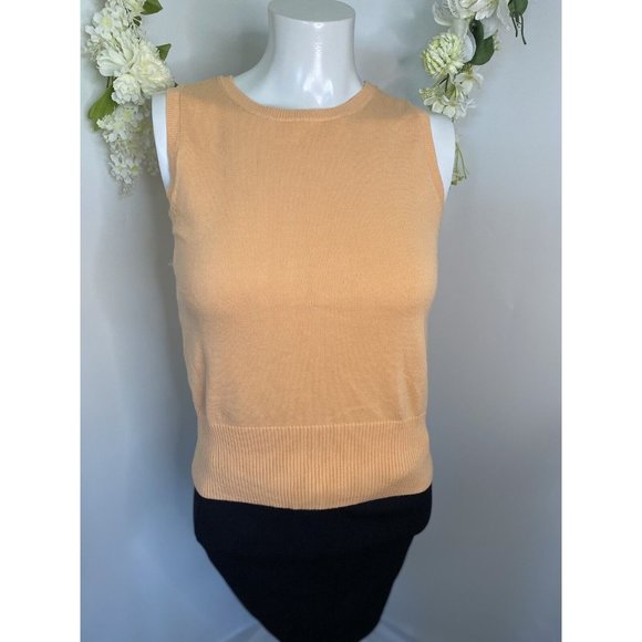 Petite Sophisticate Orange Cotton Spandex Vintage Cardigan Shell Set Size P EUC - Picture 3 of 16